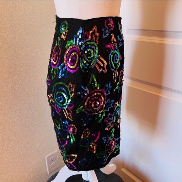 Sandy Starkman Vintage Sequin Mini Skirt - Picture 1 of 8